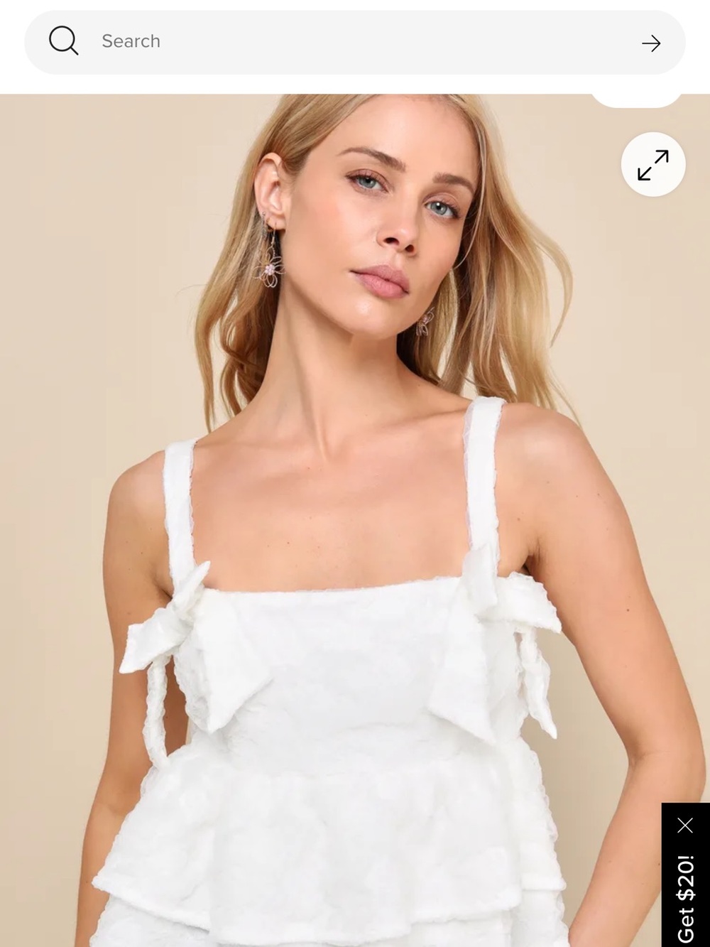 Lulu's White Ruffled Crop Top - Picture 3 of 3